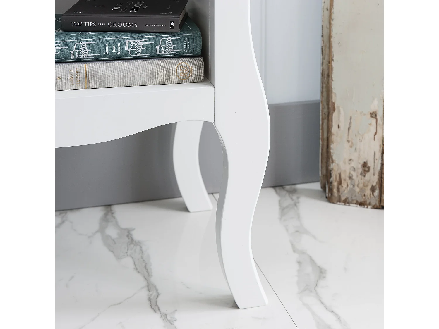Noa & Nani Camille Bedside Table 1 Drawer in White