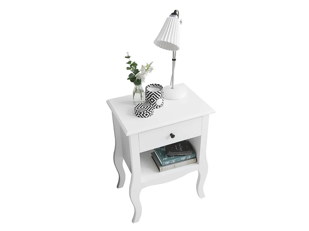 Noa & Nani Camille Bedside Table 1 Drawer in White