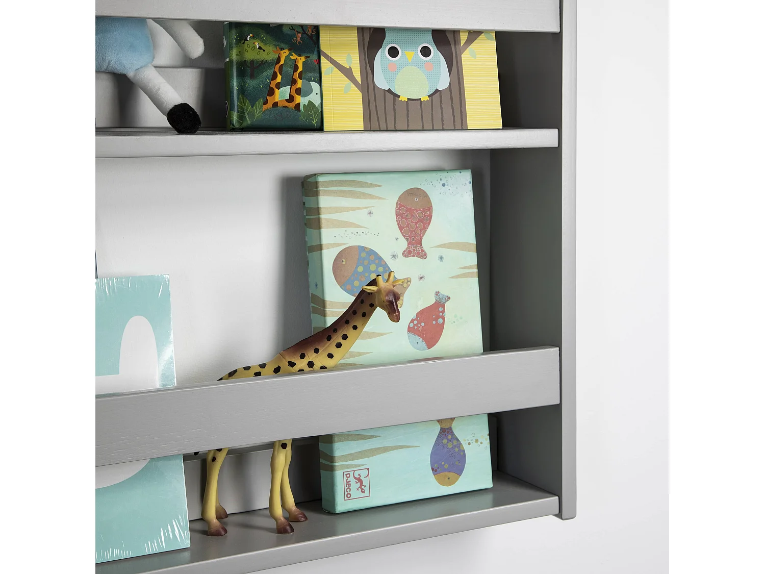 Noa & Nani Hakan Display 3 Shelf Bookcase Wall Mounted in Silk Grey