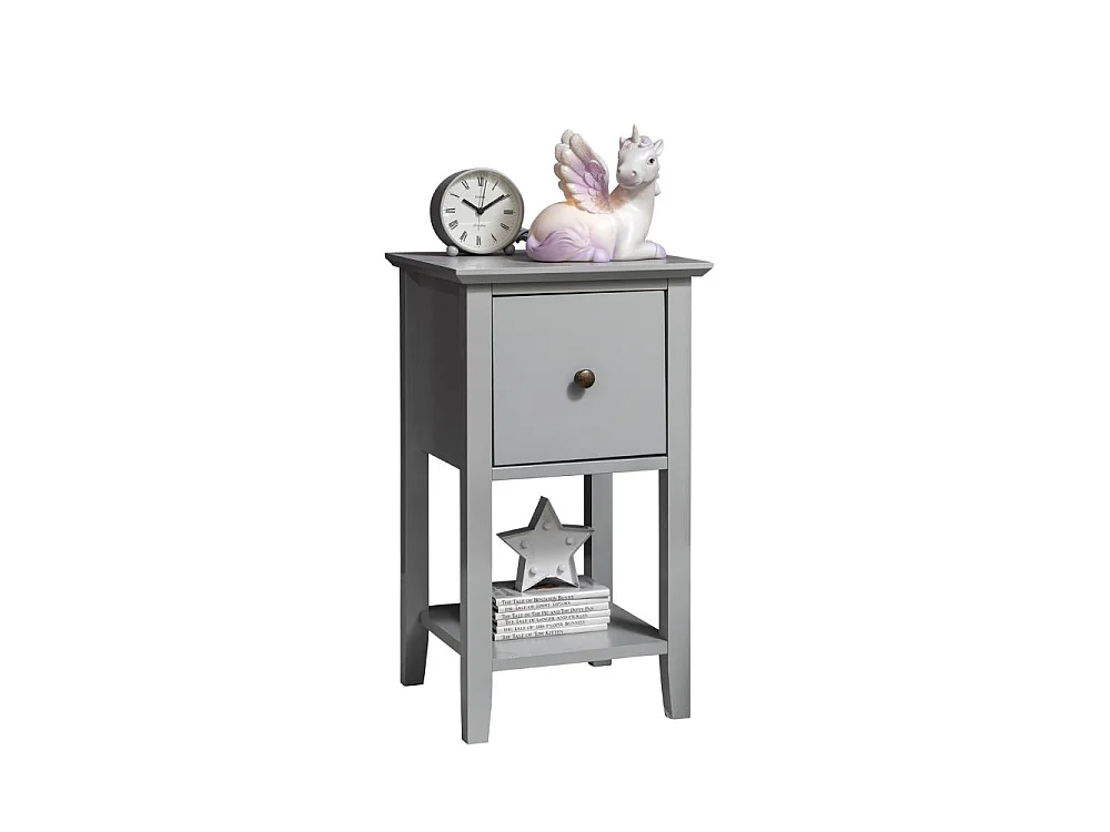 Noa & Nani Asora Bedside Table with Drawer in Silk Grey