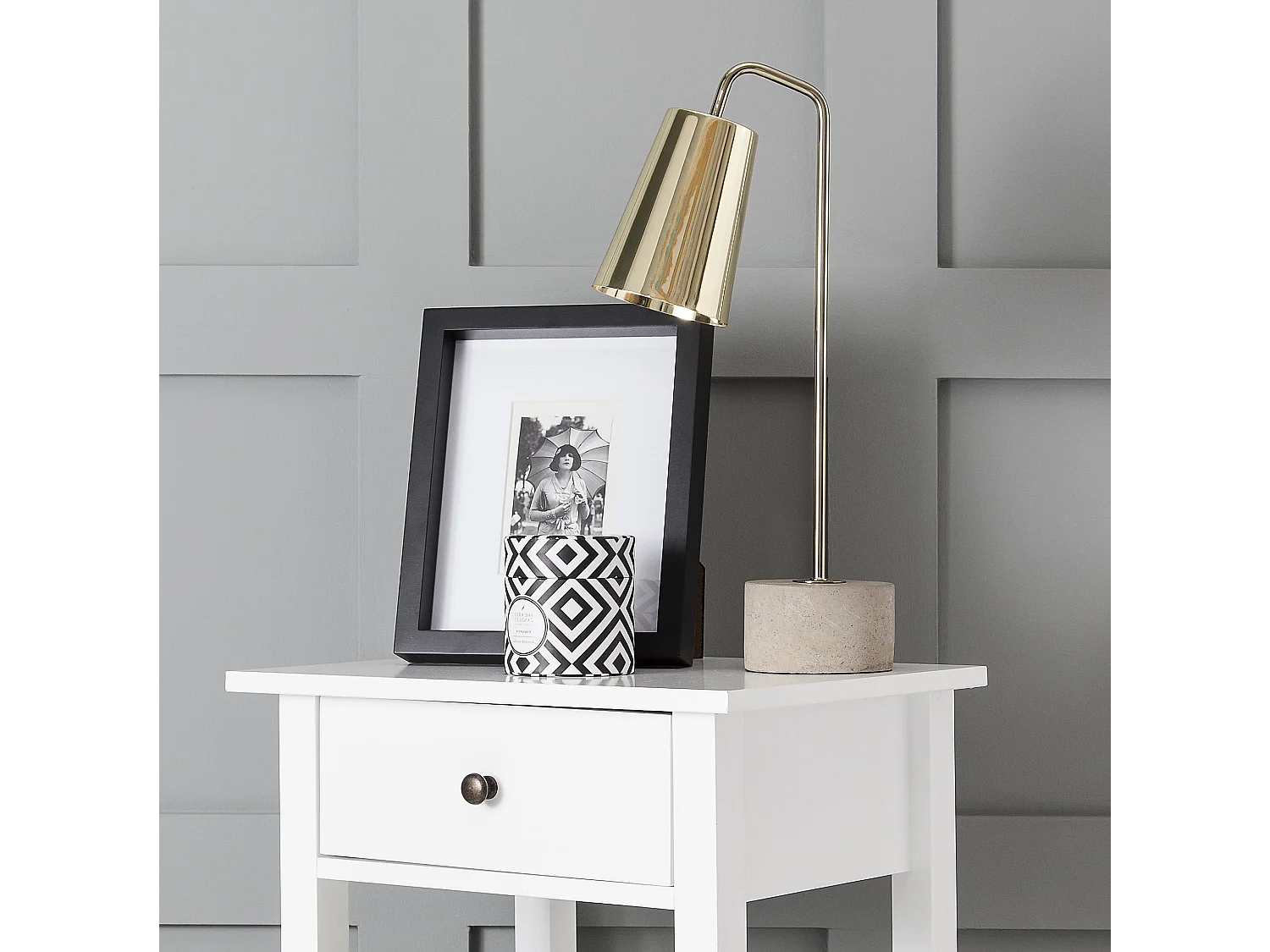 Noa & Nani Trend Bedside Cabinet with Drawer in White