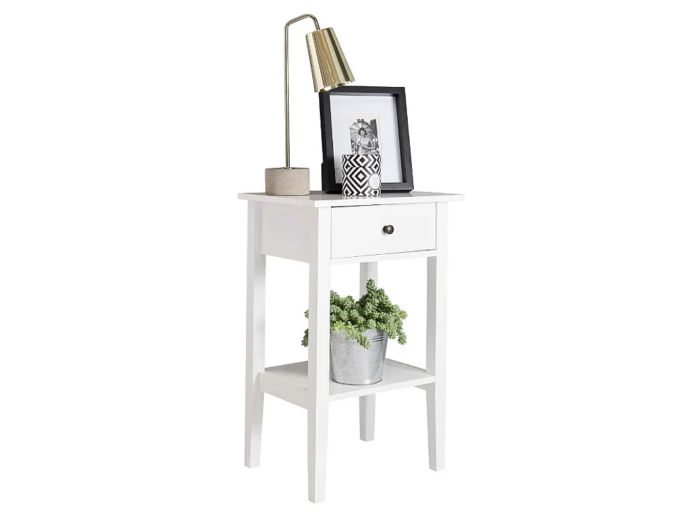 Noa & Nani Trend Bedside Cabinet with Drawer in White