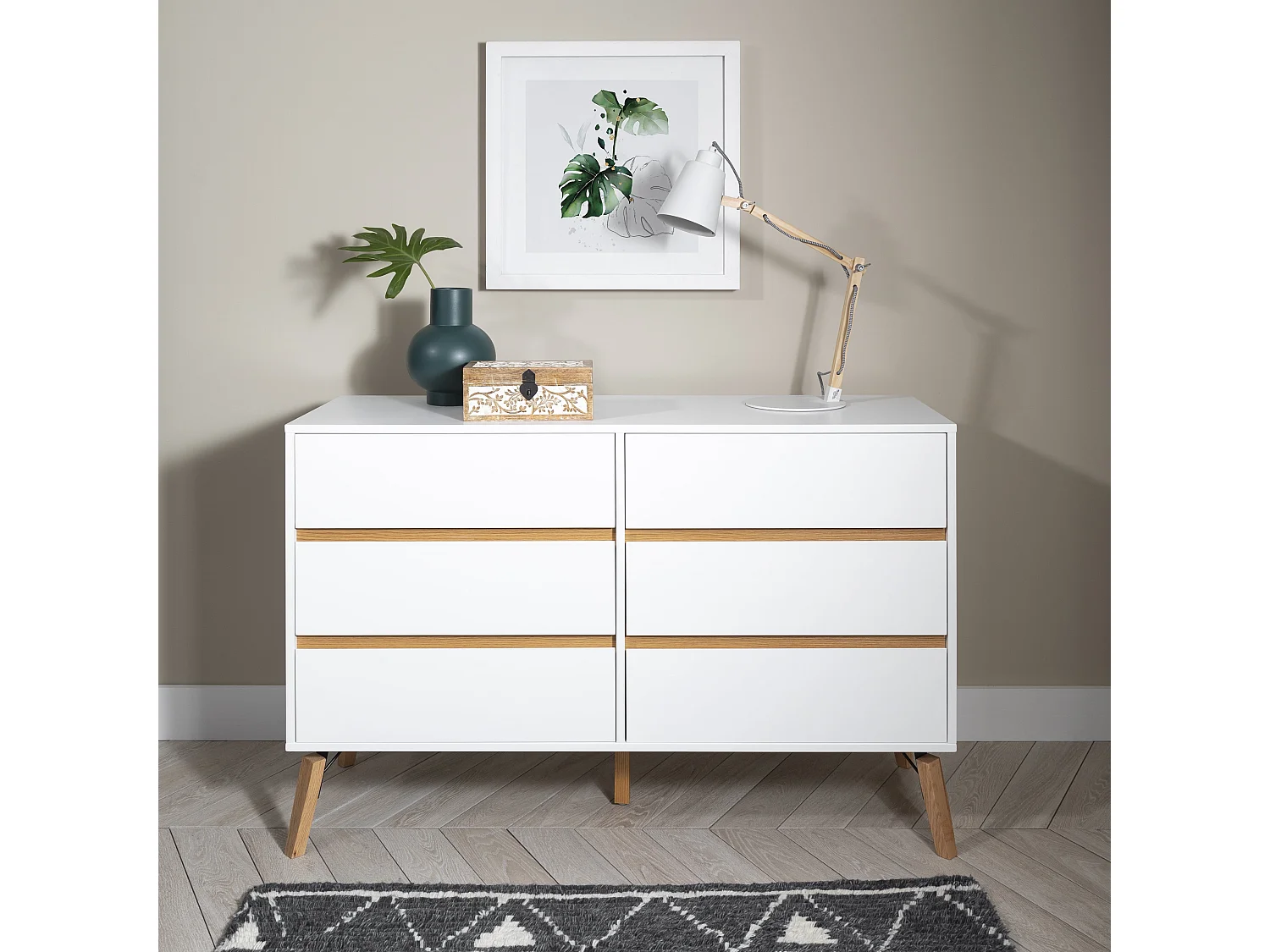 Noa & Nani Otto Chest of Drawers 6 Drawer in White