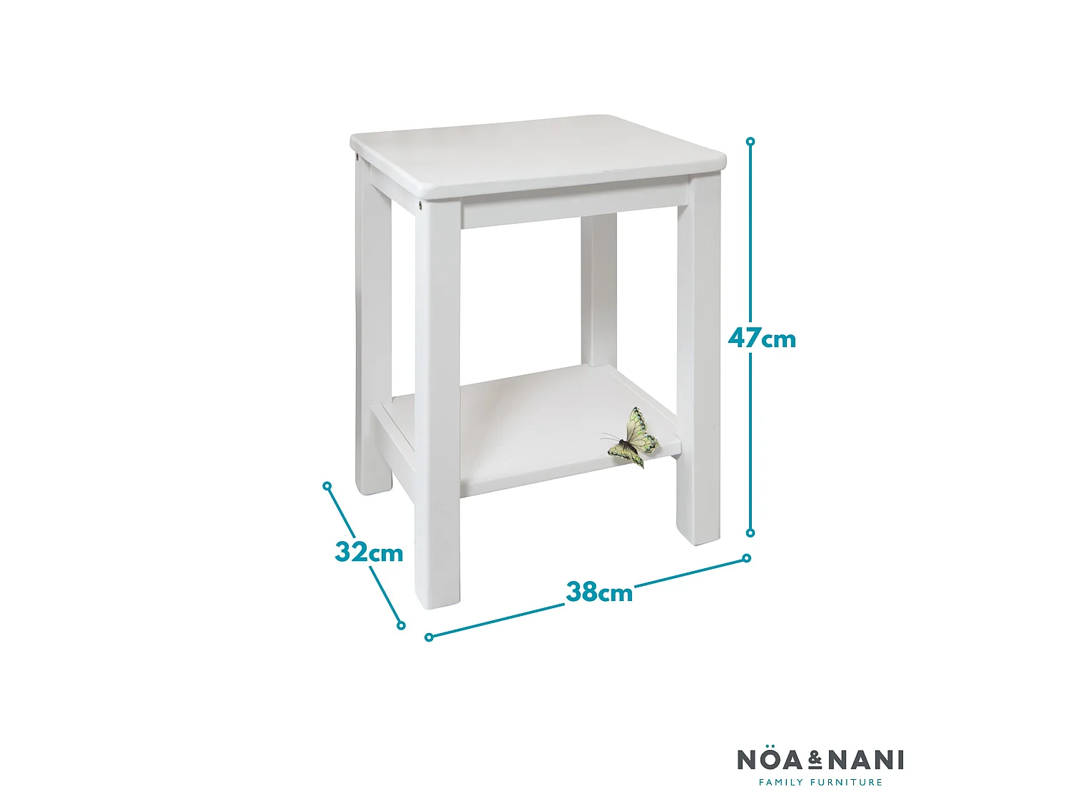 Noa & Nani Sussex Bedside Cabinet Side Table in White