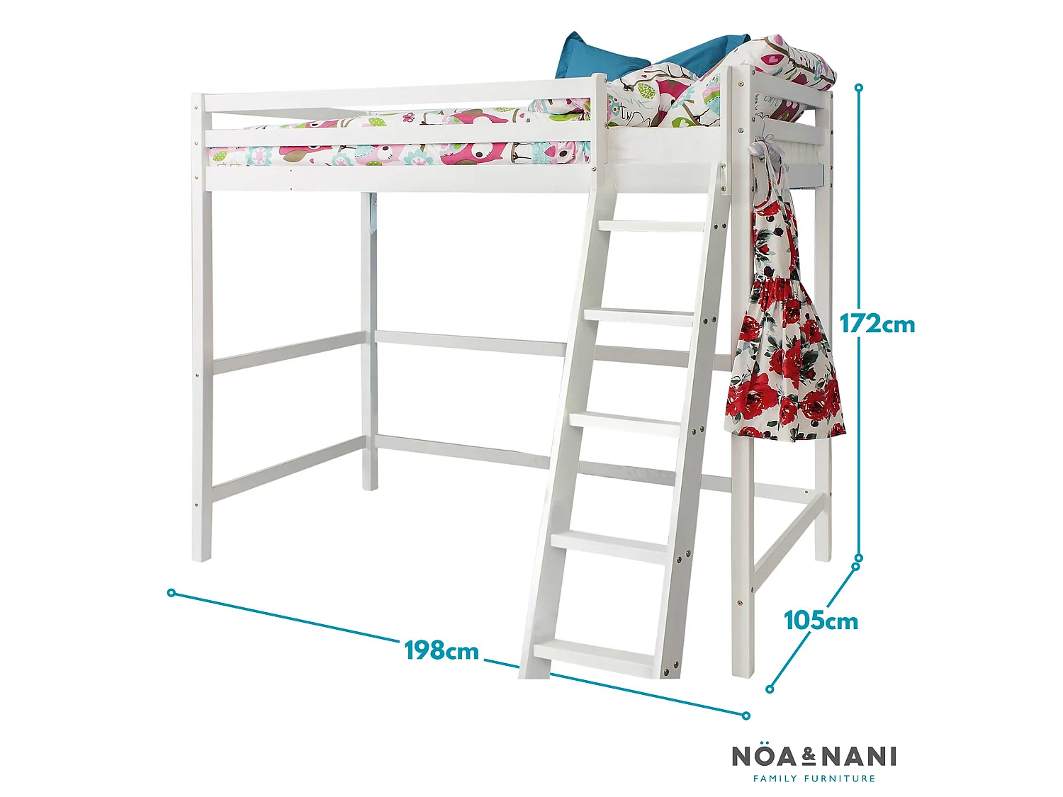 Noa & Nani Texas High Sleeper Cabin Bed in White