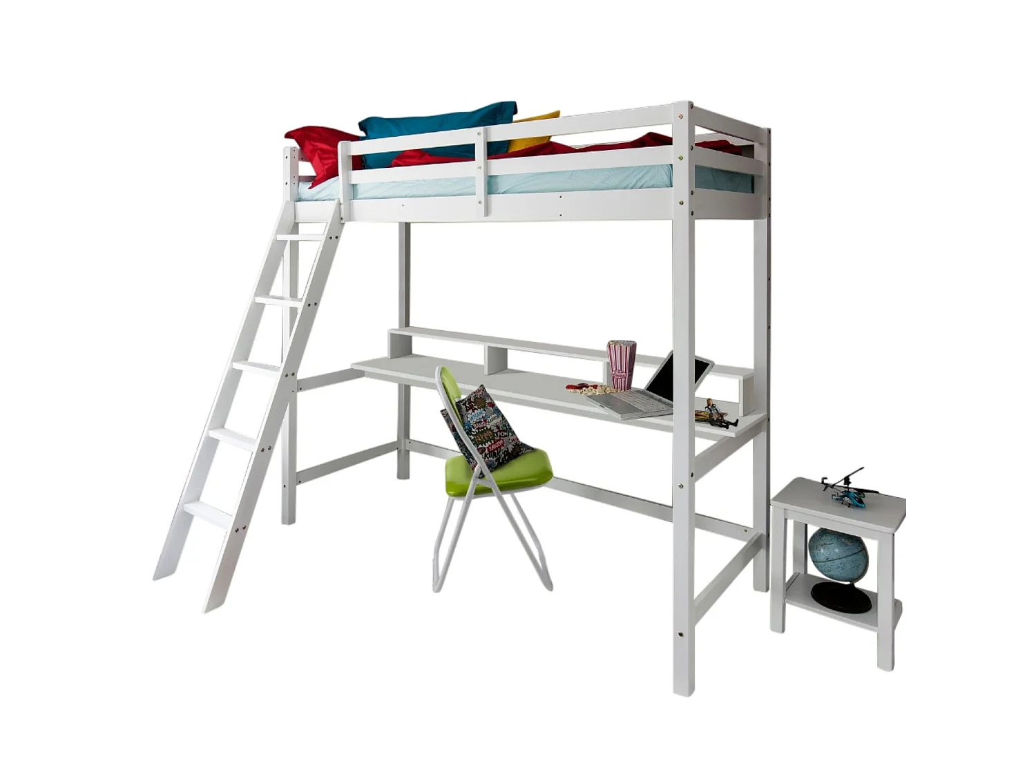 Noa & Nani Thomas High Sleeper Cabin Bed with Thea Desk in White