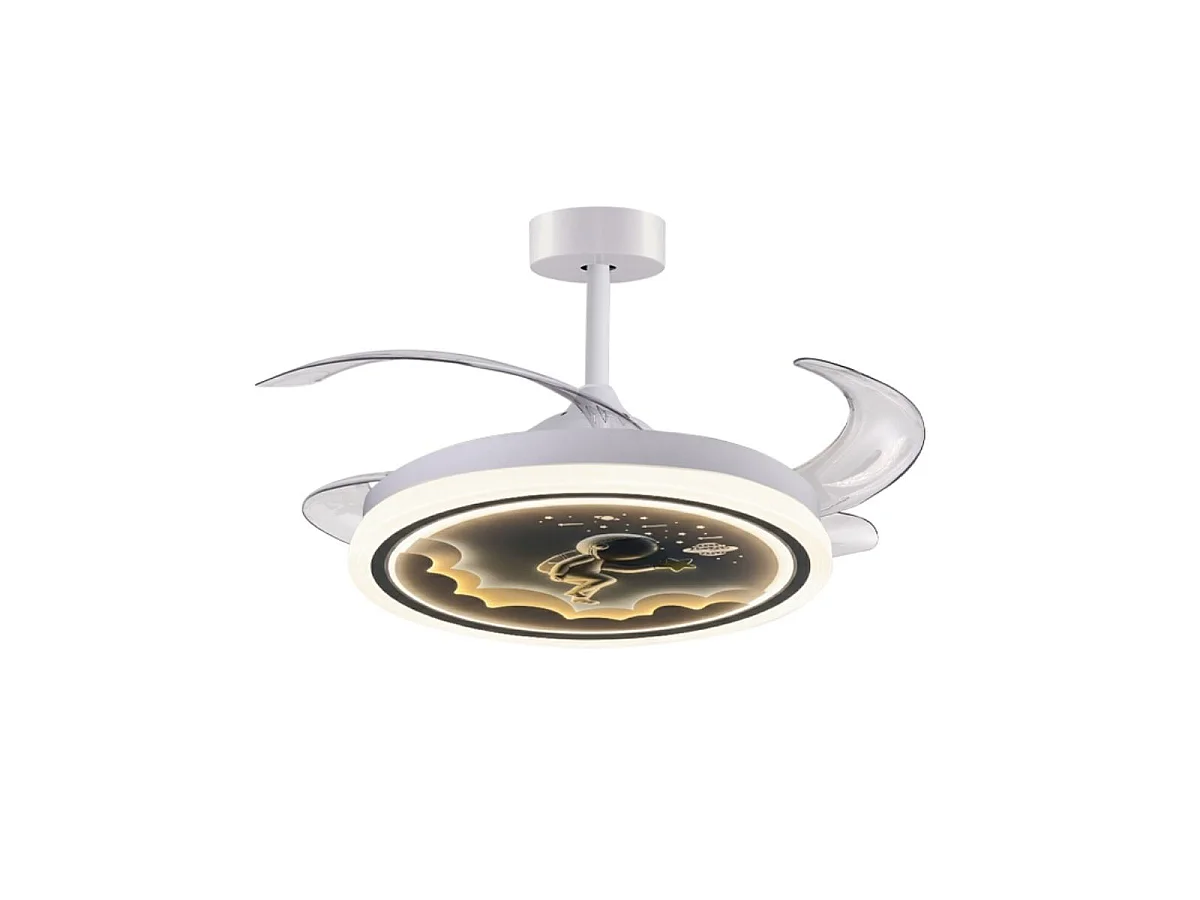 Ventilador de techo infantil Houston Mini 96W 4 aspas retráctiles blanco Ø91 cm