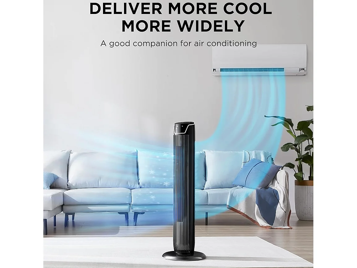 36 Inch Portable Tower Fan with 3 Speeds 3 Modes LED Display & 7 Hour Timer