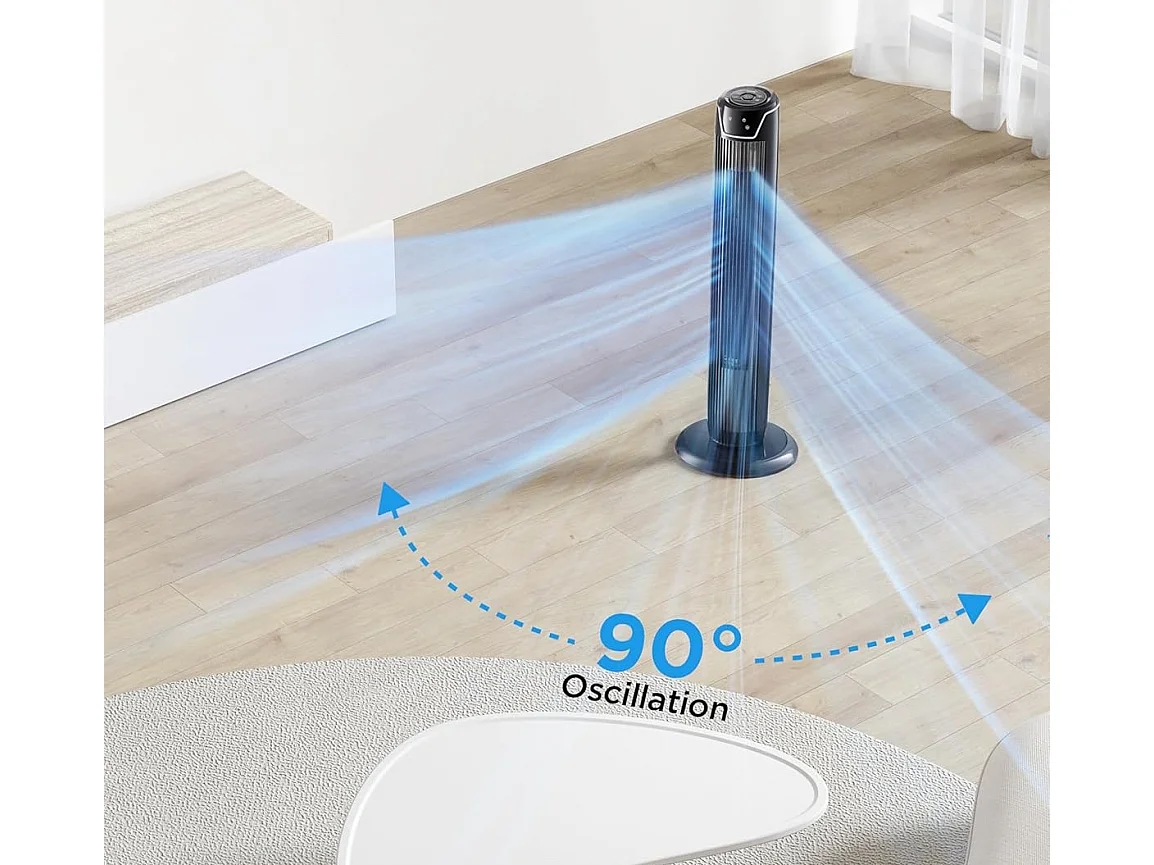 36 Inch Portable Tower Fan with 3 Speeds 3 Modes LED Display & 7 Hour Timer