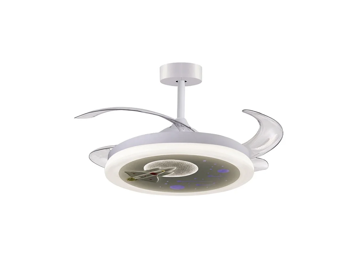Ventilador de techo infantil Nave Bel Air 96W 4 aspas retráctiles blanco Ø91 cm