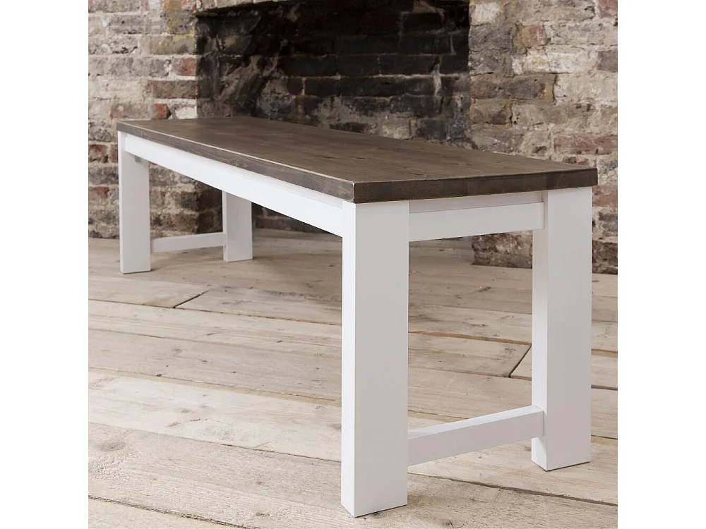 Noa & Nani Nordic Bench in White and Pine