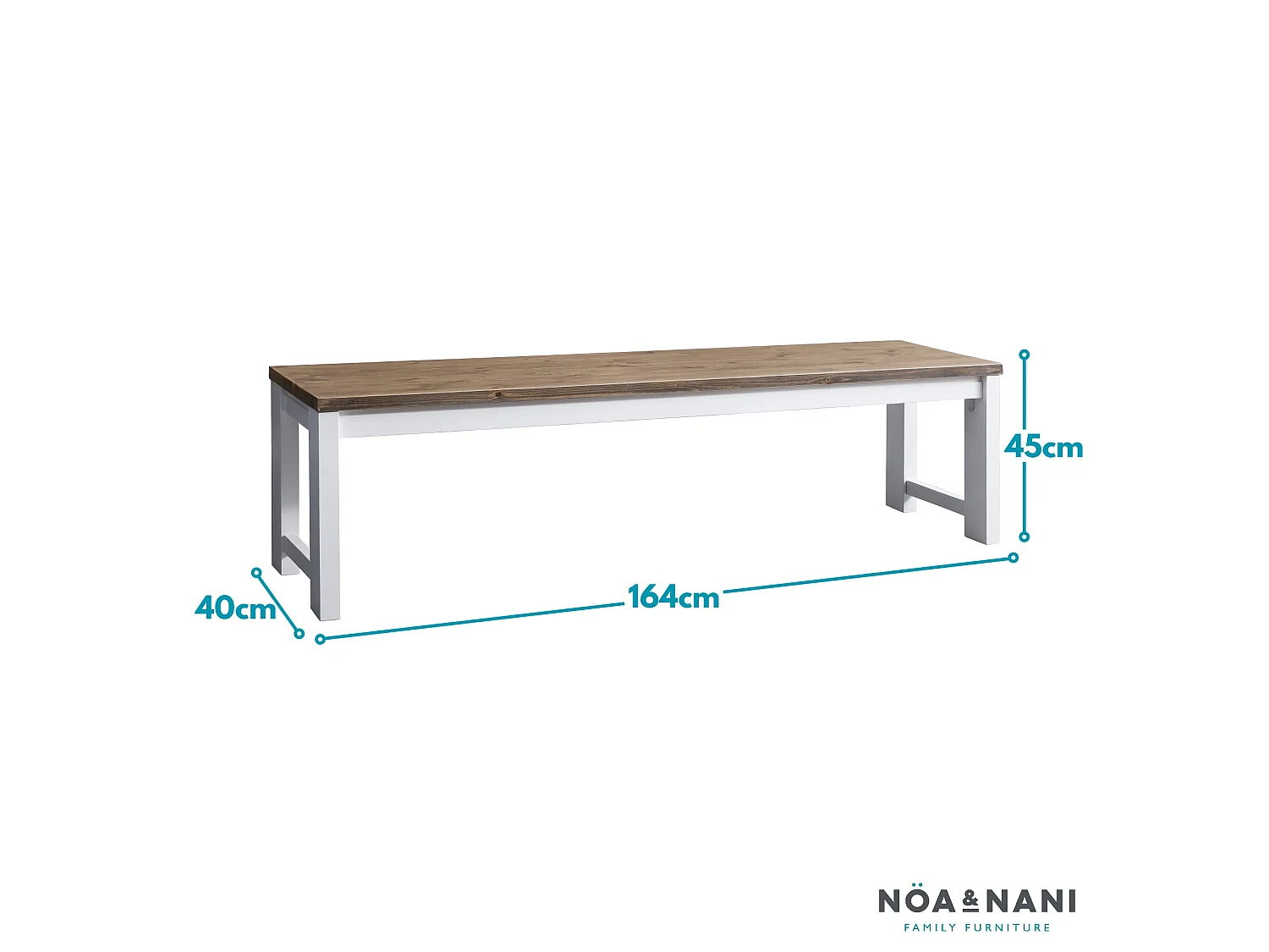 Noa & Nani Nordic Bench in White and Pine