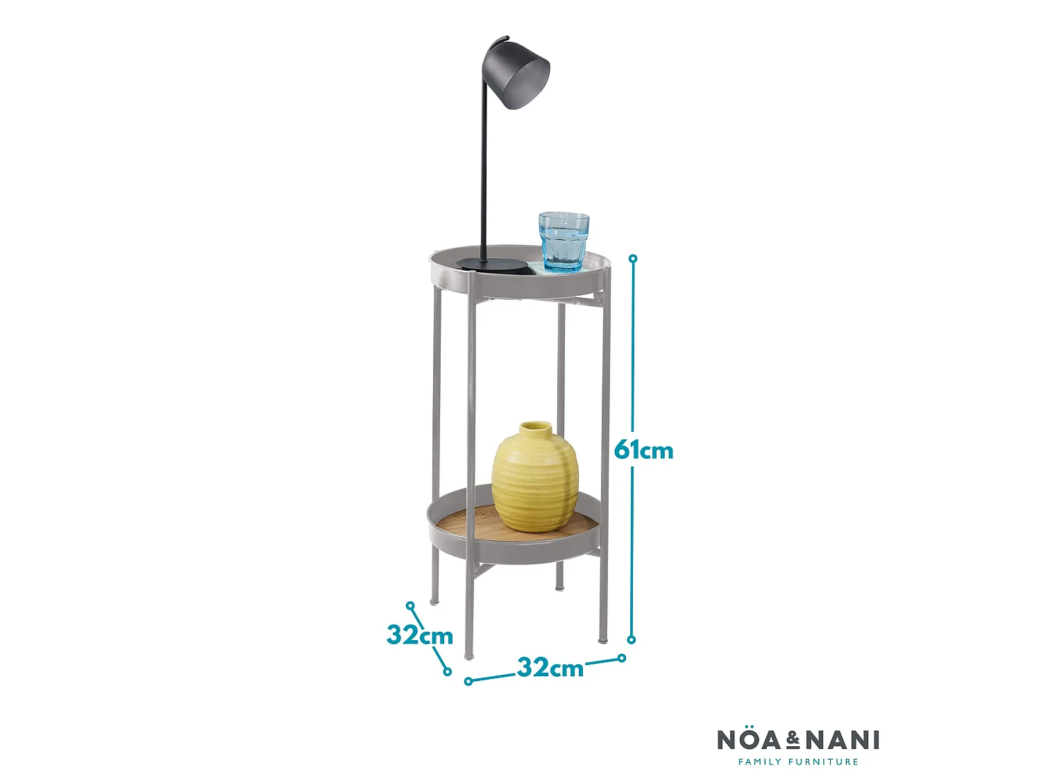 Noa & Nani Solna Small Side Table in Ultimate Grey