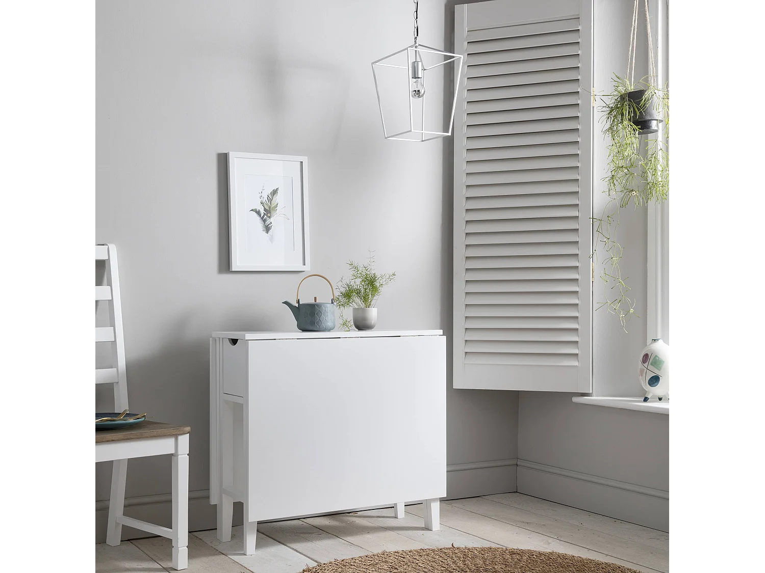 Noa & Nani Gustav Folding Dining Table with Drawer in White