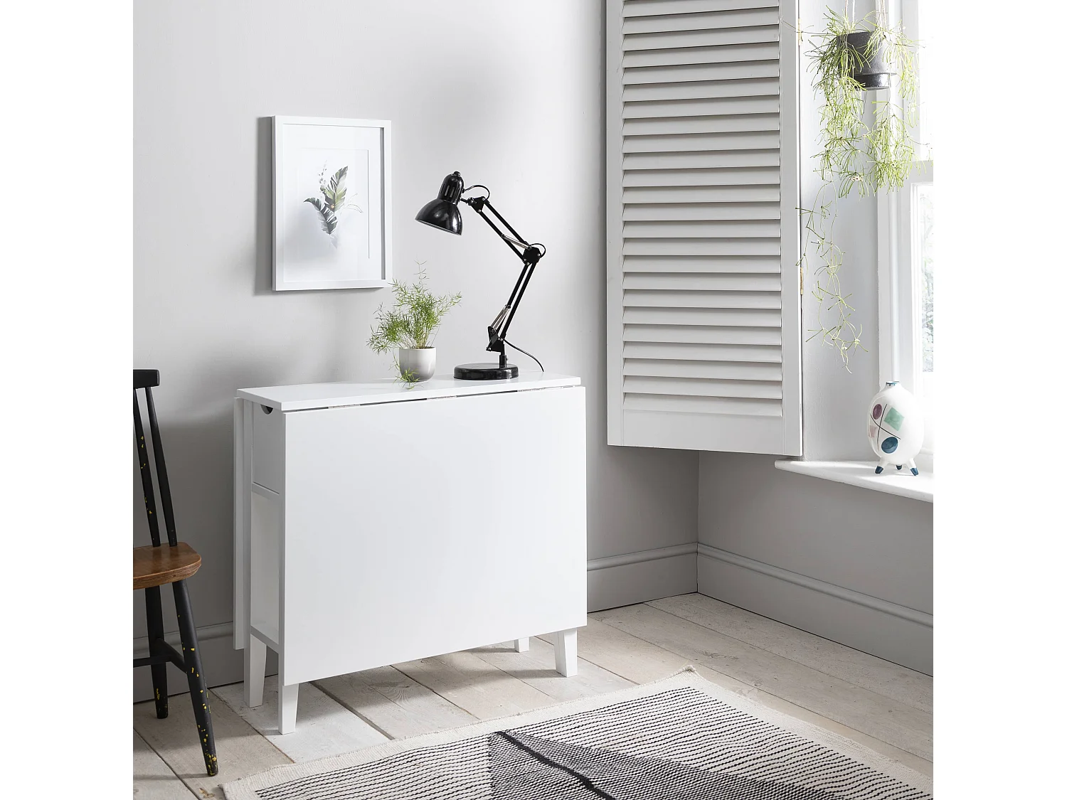 Noa & Nani Gustav Folding Dining Table with Drawer in White