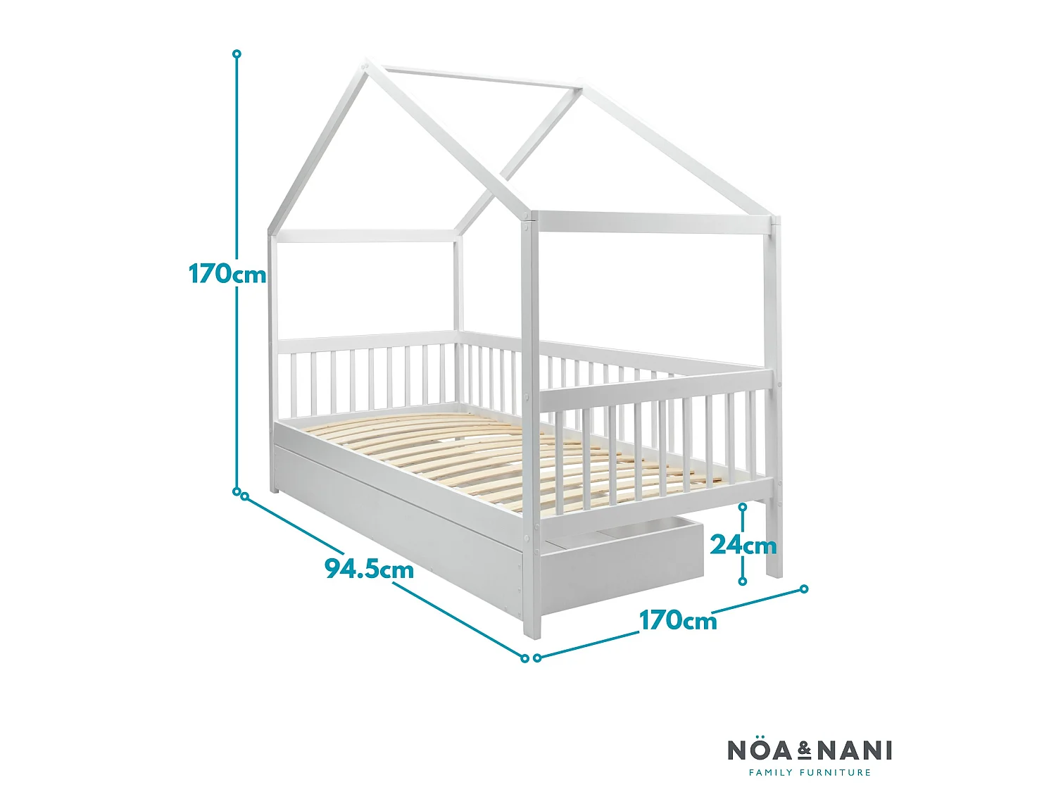 Noa & Nani Lottie Treehouse Single Day Bed in White