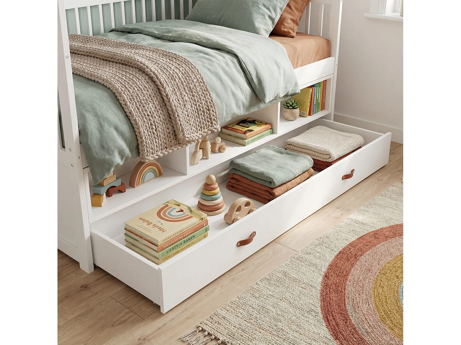 Noa & Nani Lottie Bo Peep House Day Bed with Pull-Out Trundle in White