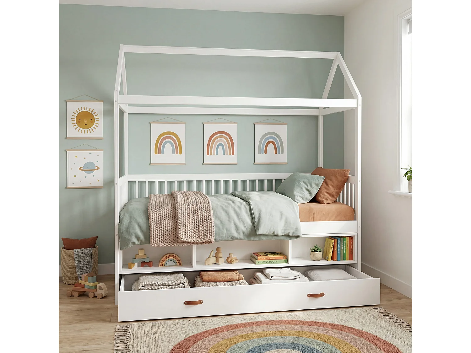 Noa & Nani Lottie Bo Peep House Day Bed with Pull-Out Trundle in White