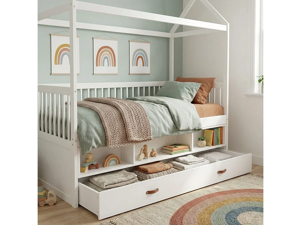 Noa & Nani Lottie Bo Peep House Day Bed with Pull-Out Trundle in White