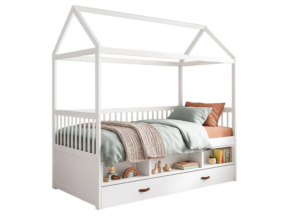 Noa & Nani Lottie Bo Peep House Day Bed with Pull-Out Trundle in White