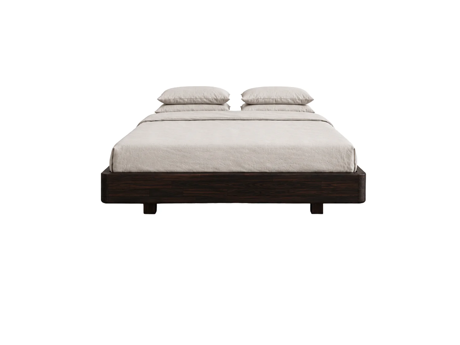 MASSIVHOLZBETT Lena Flat, 200/200, Buche - lackiert, Palisanderfarbe