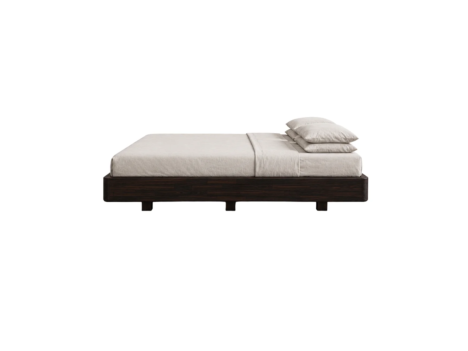 MASSIVHOLZBETT Lena Flat, 200/200, Buche - lackiert, Palisanderfarbe