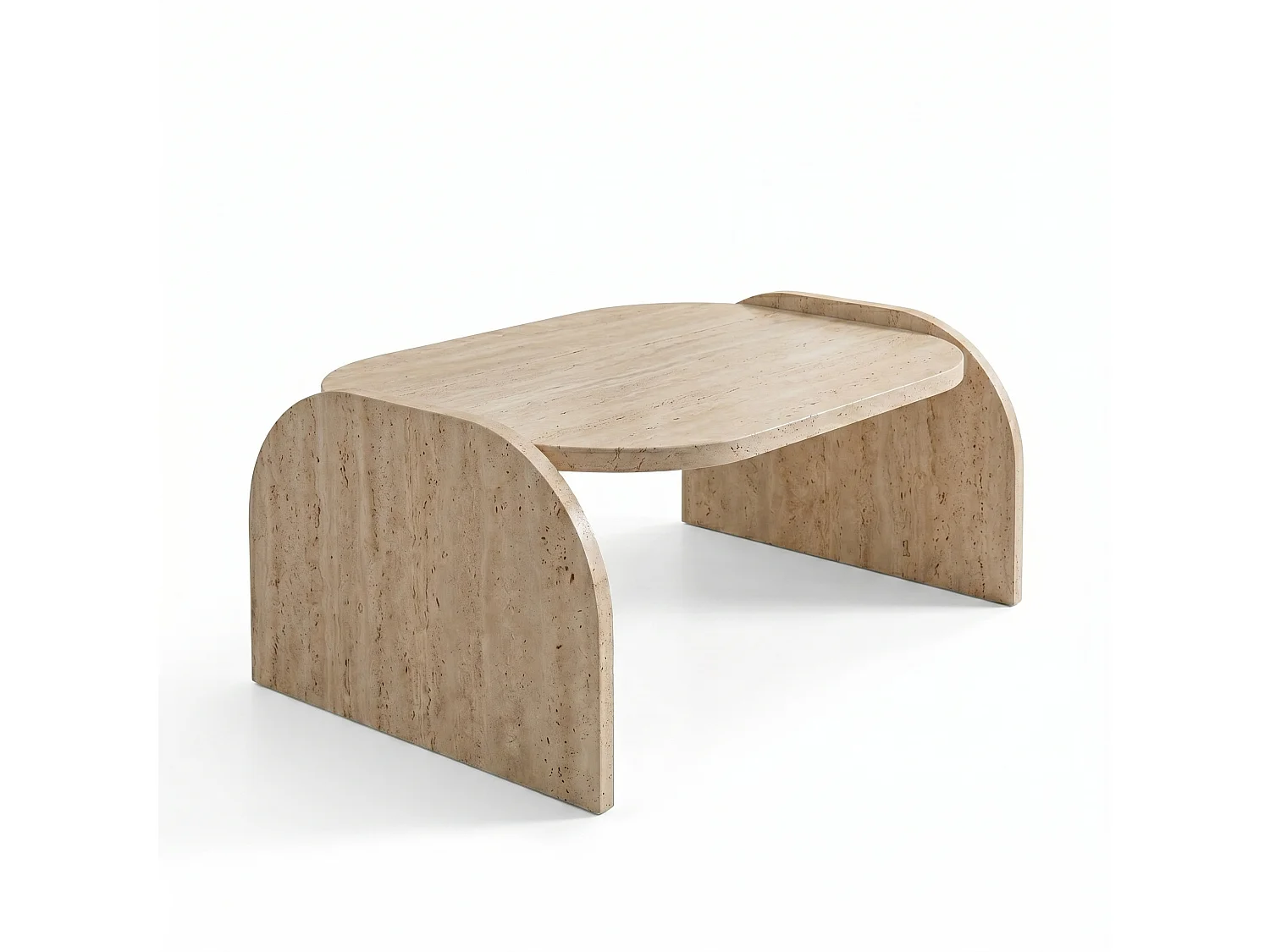 Monde 89 cm Table Basse - Design Modern - Montage Facile (Travertein)