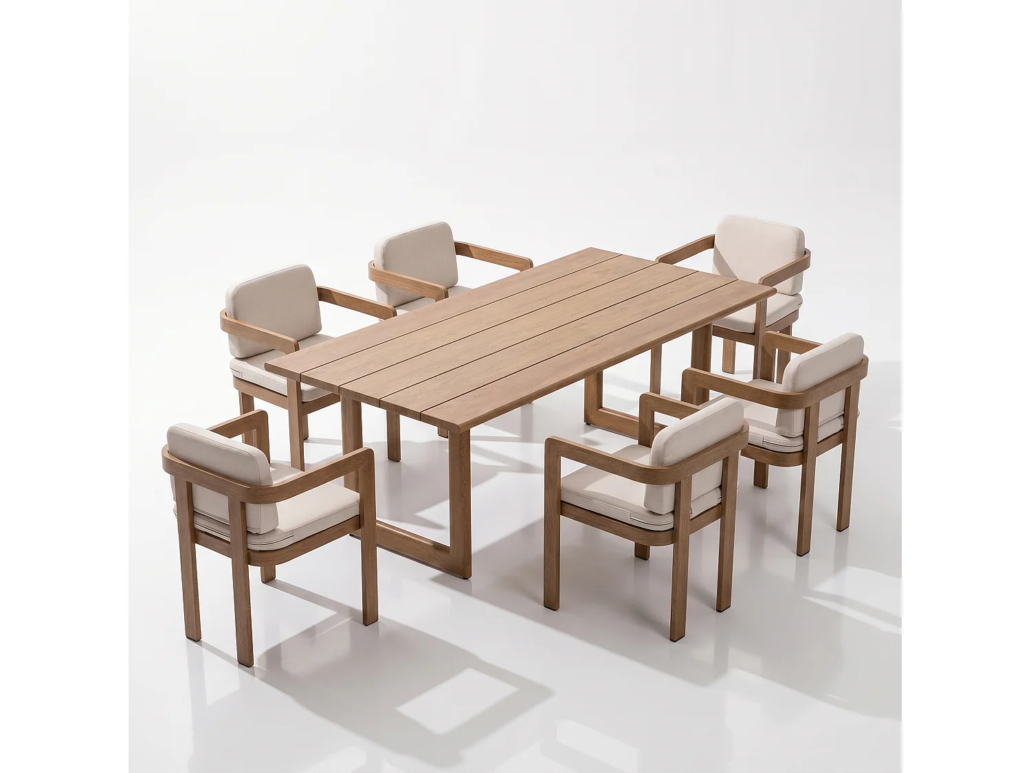 Ensemble de mobilier de repas de jardin en aluminium Sorrento, table et 6 chaises