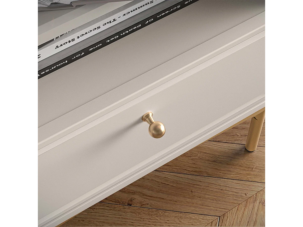 Selene Cashmere Nightstand with 1 Drawer and 1 Shelf