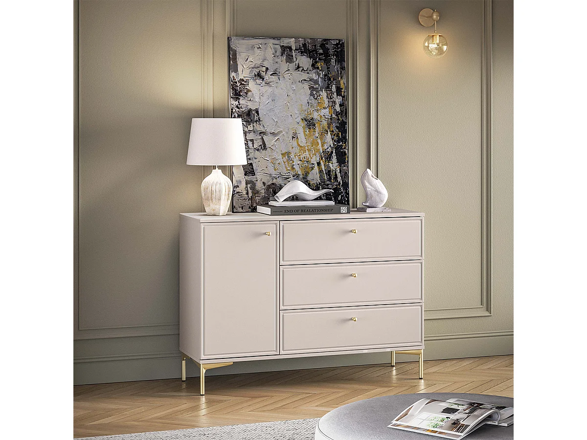 Sideboard 1 Tür 3 Schubladen Sélène Kaschmir