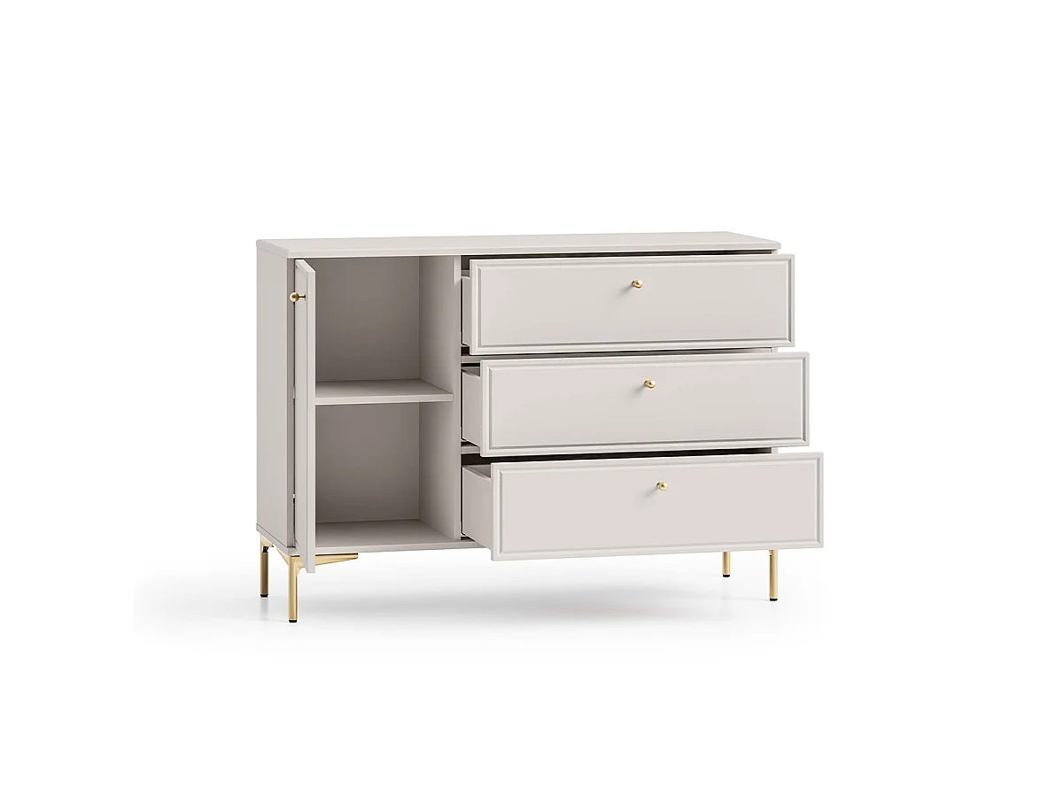 Sideboard 1 Tür 3 Schubladen Sélène Kaschmir