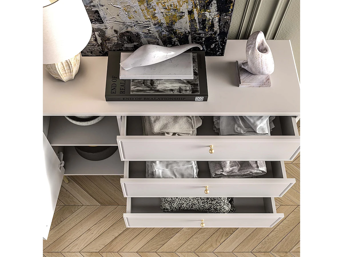 Sideboard 1 Tür 3 Schubladen Sélène Kaschmir
