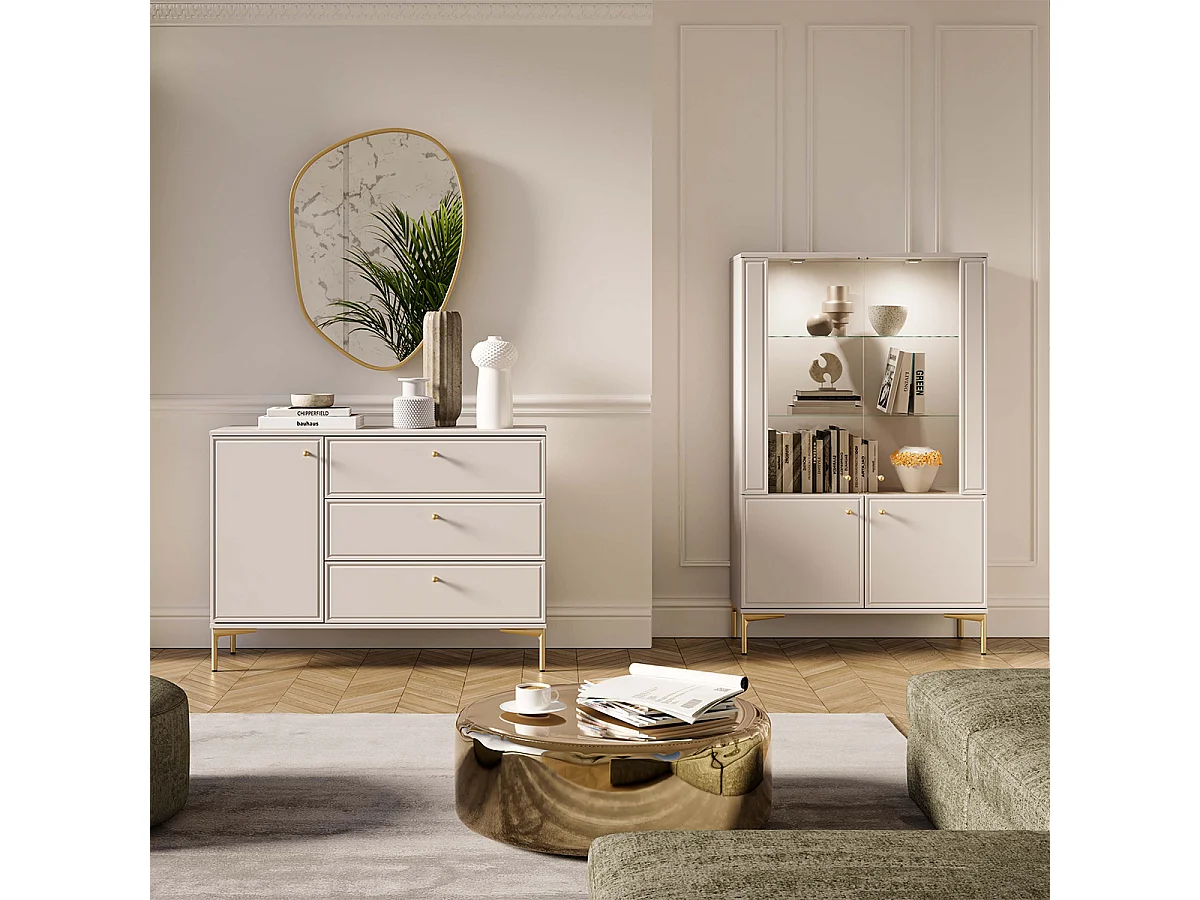 Sideboard 1 Tür 3 Schubladen Sélène Kaschmir