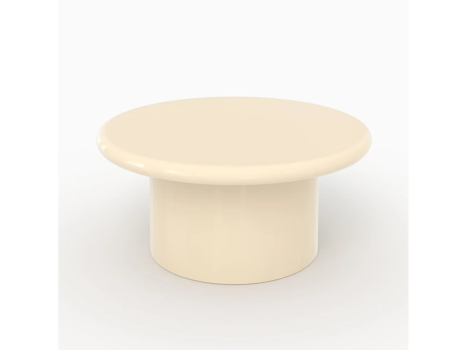 Set di 2 tavolini laccati bianchi e kaki in MDF - Apoline