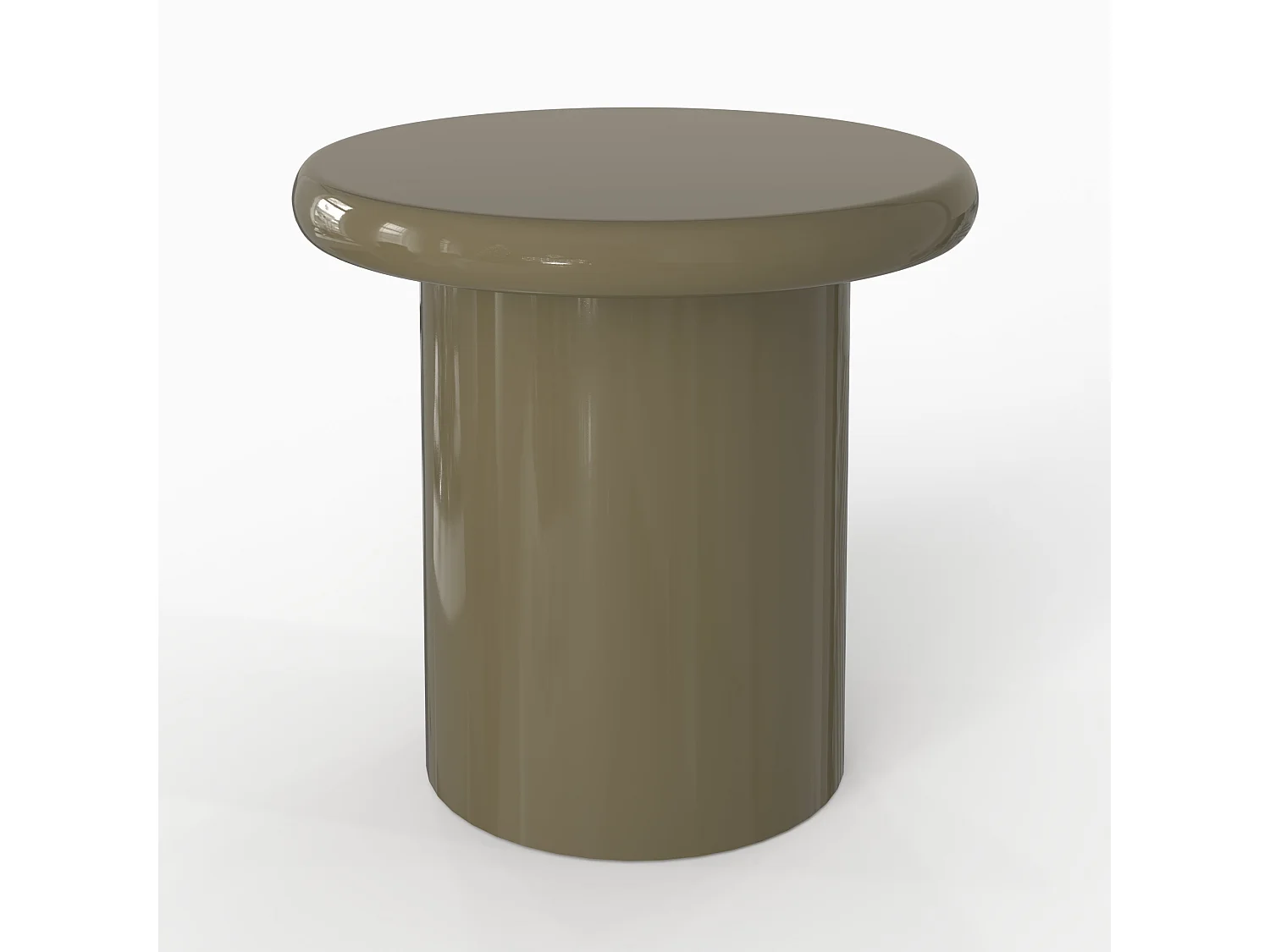 Set di 2 tavolini laccati bianchi e kaki in MDF - Apoline
