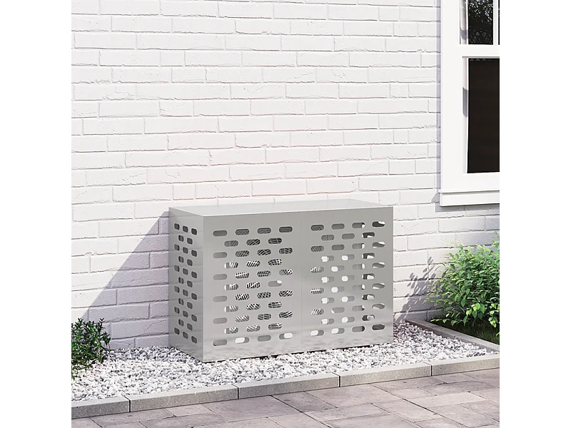 Moderne Edelstahl-Abdeckung für Außenklimaanlage 90x40x60 cm