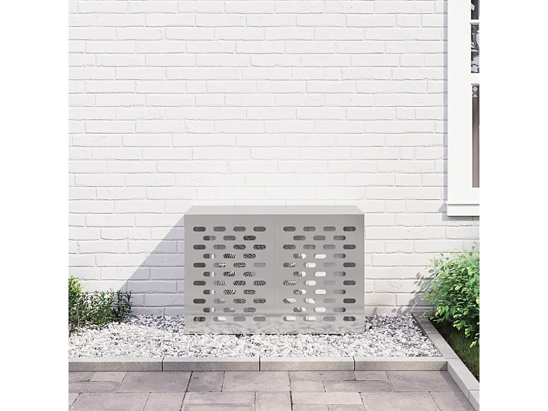 Moderne Edelstahl-Abdeckung für Außenklimaanlage 90x40x60 cm
