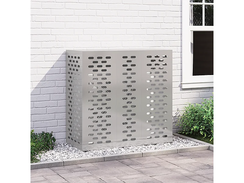 Copertura per condizionatore d'aria esterno moderna in acciaio inossidabile 110x50x105 cm