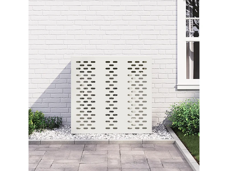 Weiße Abdeckung für Außenklimaanlage 110x50x105 cm - Robustes Kunststoffmaterial
