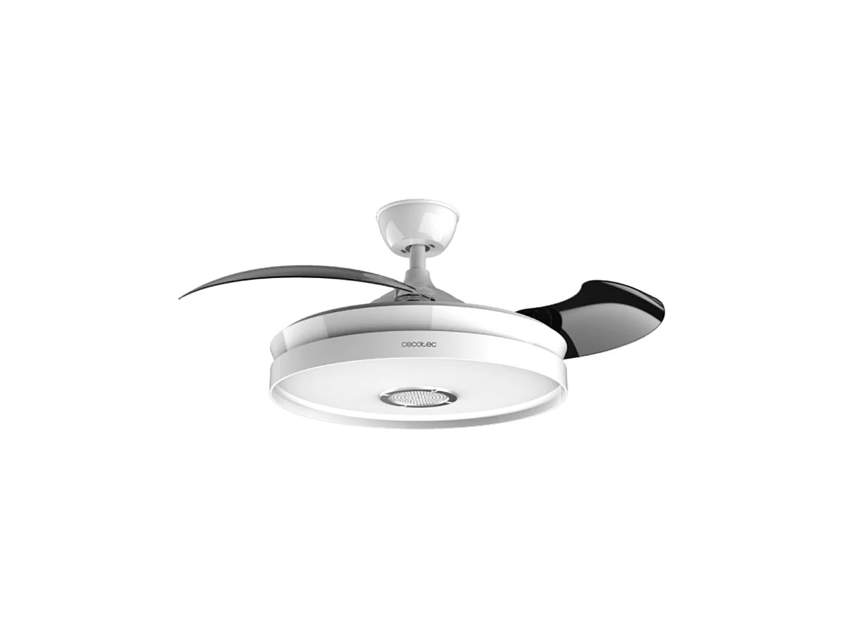 Cecotec EnergySilence Aero 4360 Ventilateur de Plafond Silencieux avec Son Invisible et Haut-parleur Bluetooth 35W Blanc