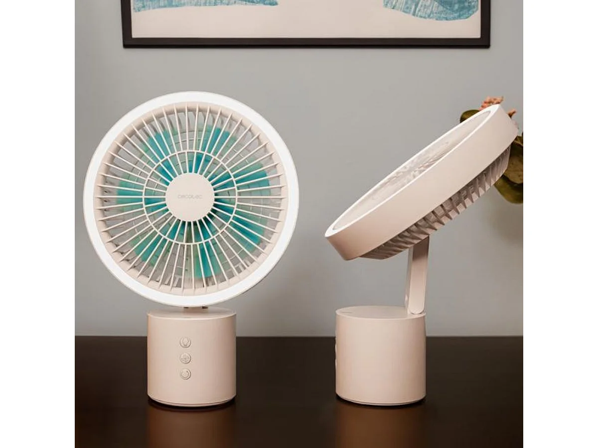 Ventilateur de Table Portable Cecotec EnergySilence 8000 avec 4 Vitesses et Anneau Lumineux LED