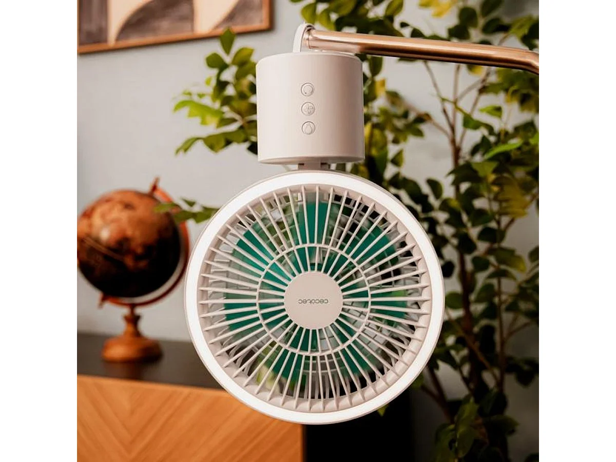 Ventilateur de Table Portable Cecotec EnergySilence 8000 avec 4 Vitesses et Anneau Lumineux LED