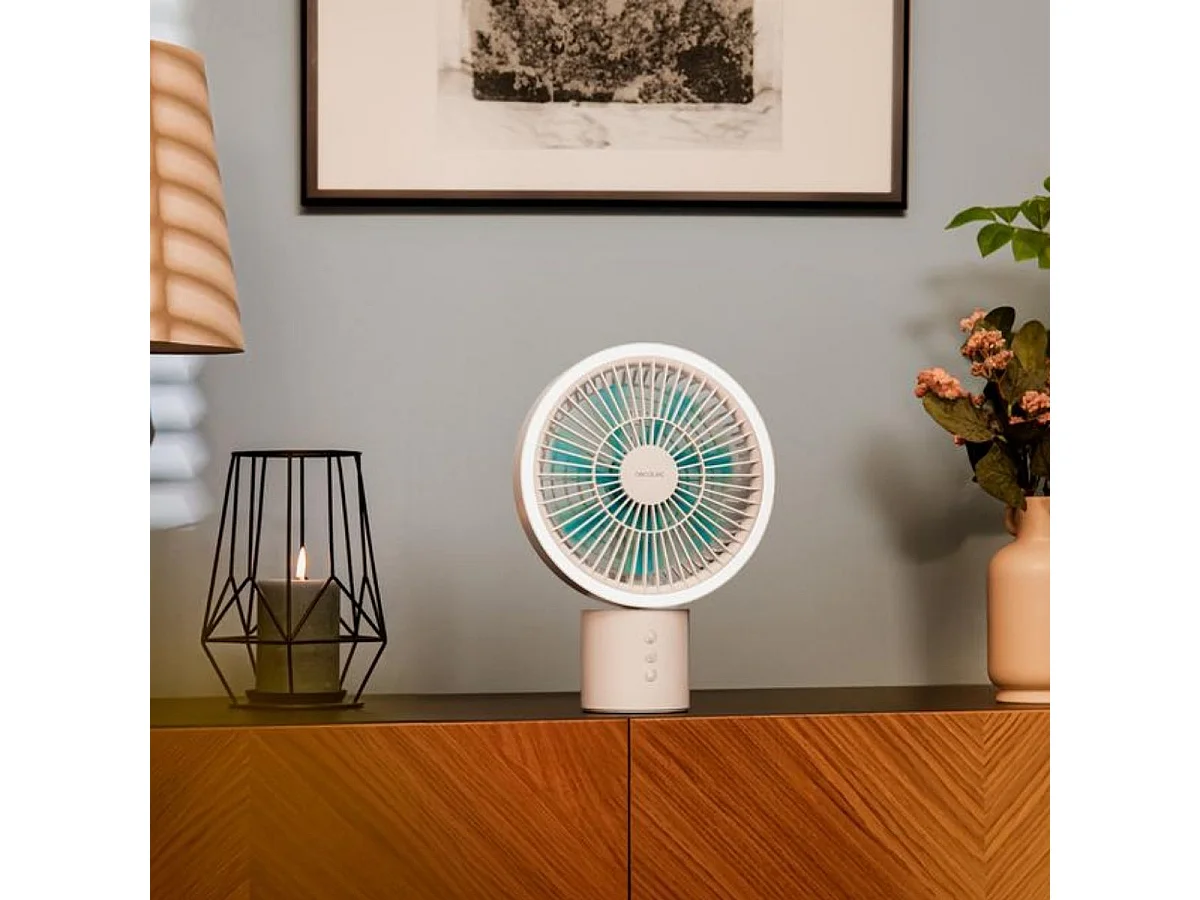 Ventilateur de Table Portable Cecotec EnergySilence 8000 avec 4 Vitesses et Anneau Lumineux LED