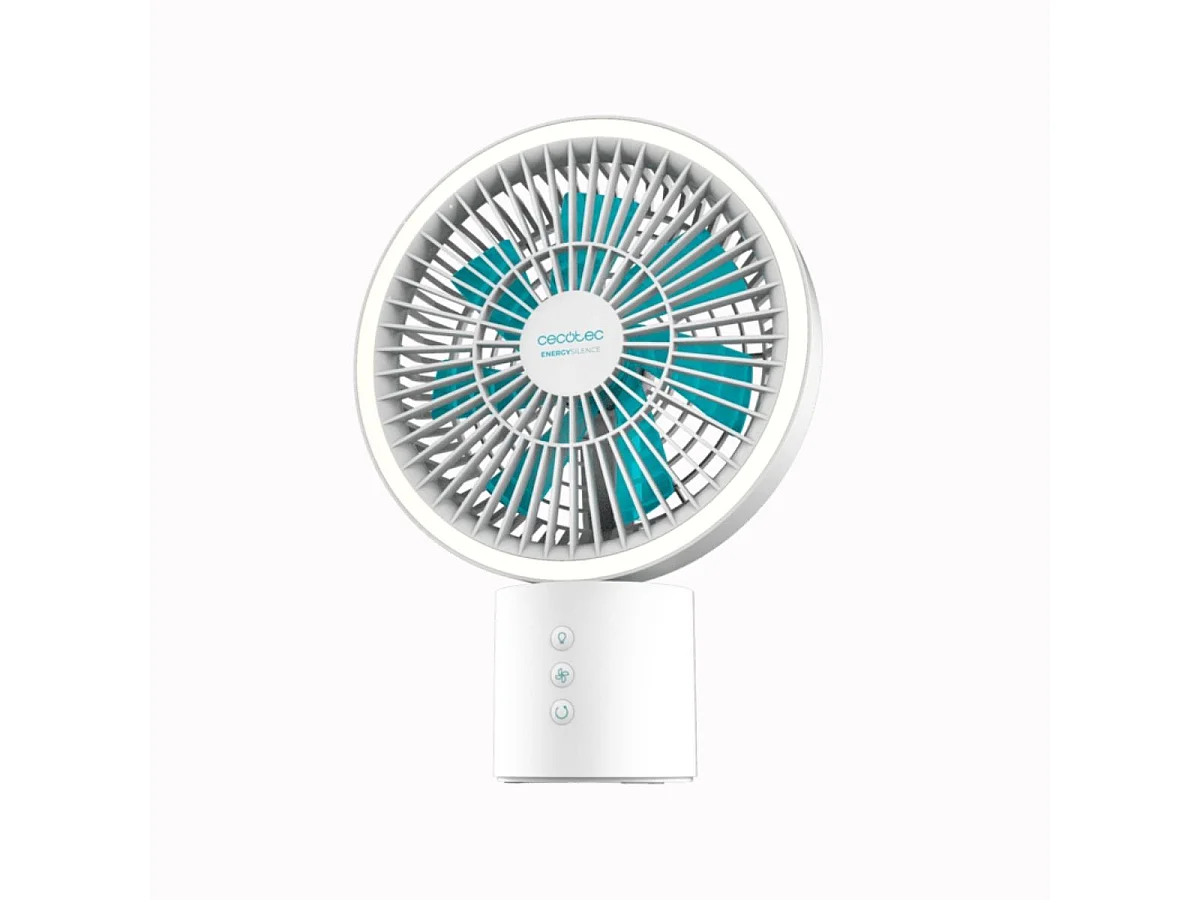 Ventilateur de Table Portable Cecotec EnergySilence 8000 avec 4 Vitesses et Anneau Lumineux LED