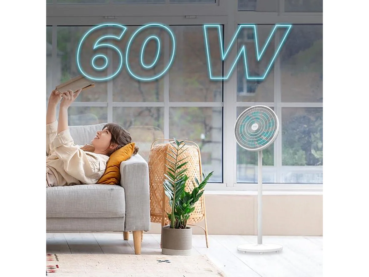 Cecotec EnergySilence 550 3in1 60W Witte Ventilator: Staand, Bureau, Muur - 3 Snelheden, 80º Oscillatie, Verstelbare Hoogte