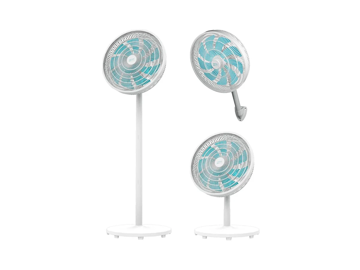 Cecotec EnergySilence 550 3in1 60W Witte Ventilator: Staand, Bureau, Muur - 3 Snelheden, 80º Oscillatie, Verstelbare Hoogte