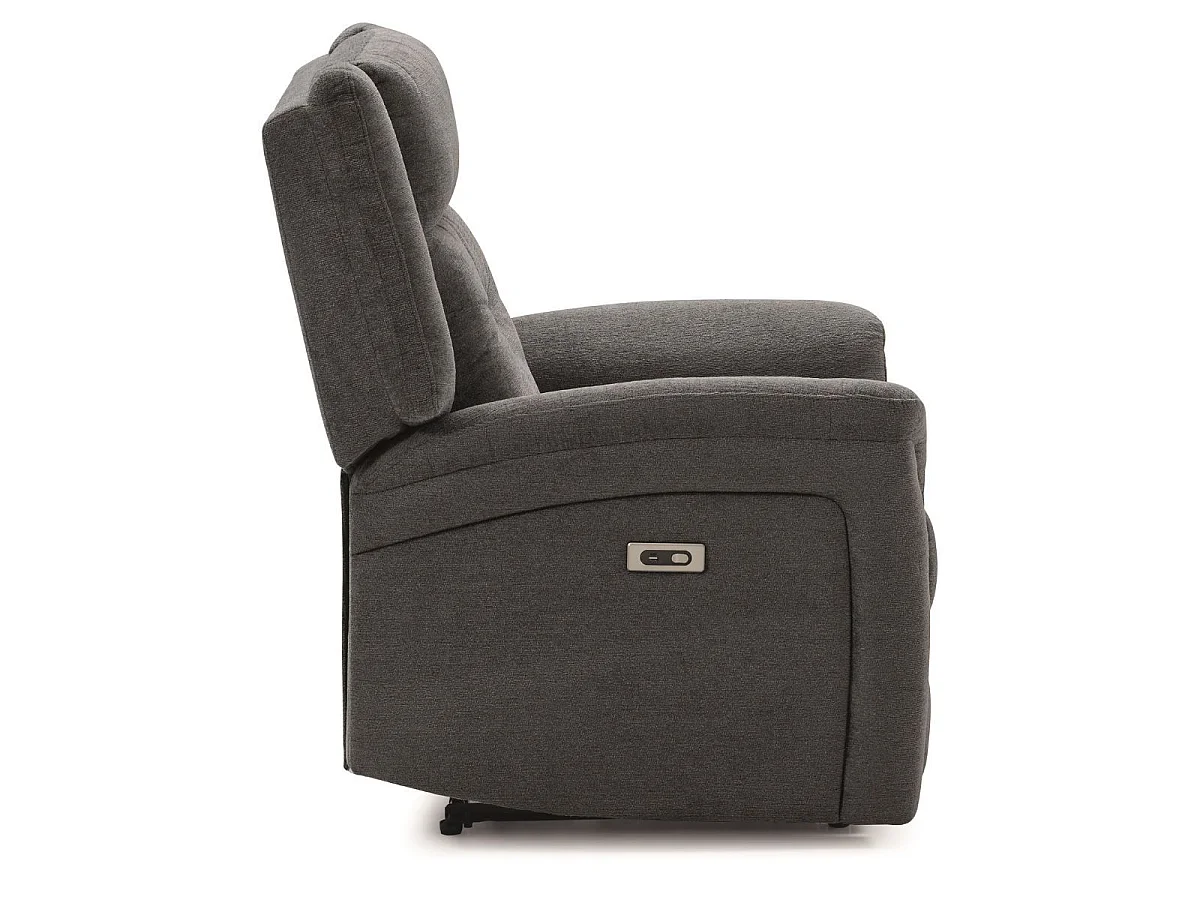 Fauteuil relax électrique tissu polyester gris foncé - MELILLA