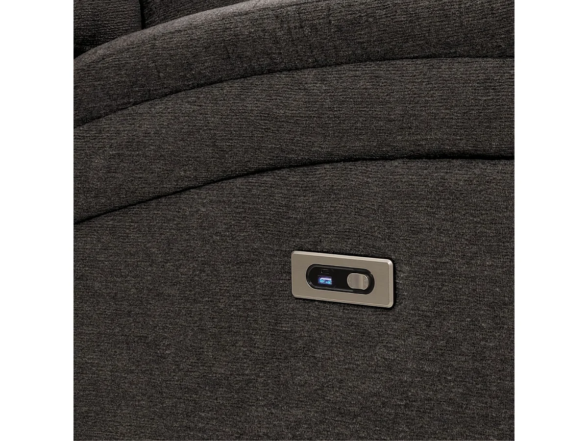 Fauteuil relax électrique tissu polyester gris foncé - MELILLA