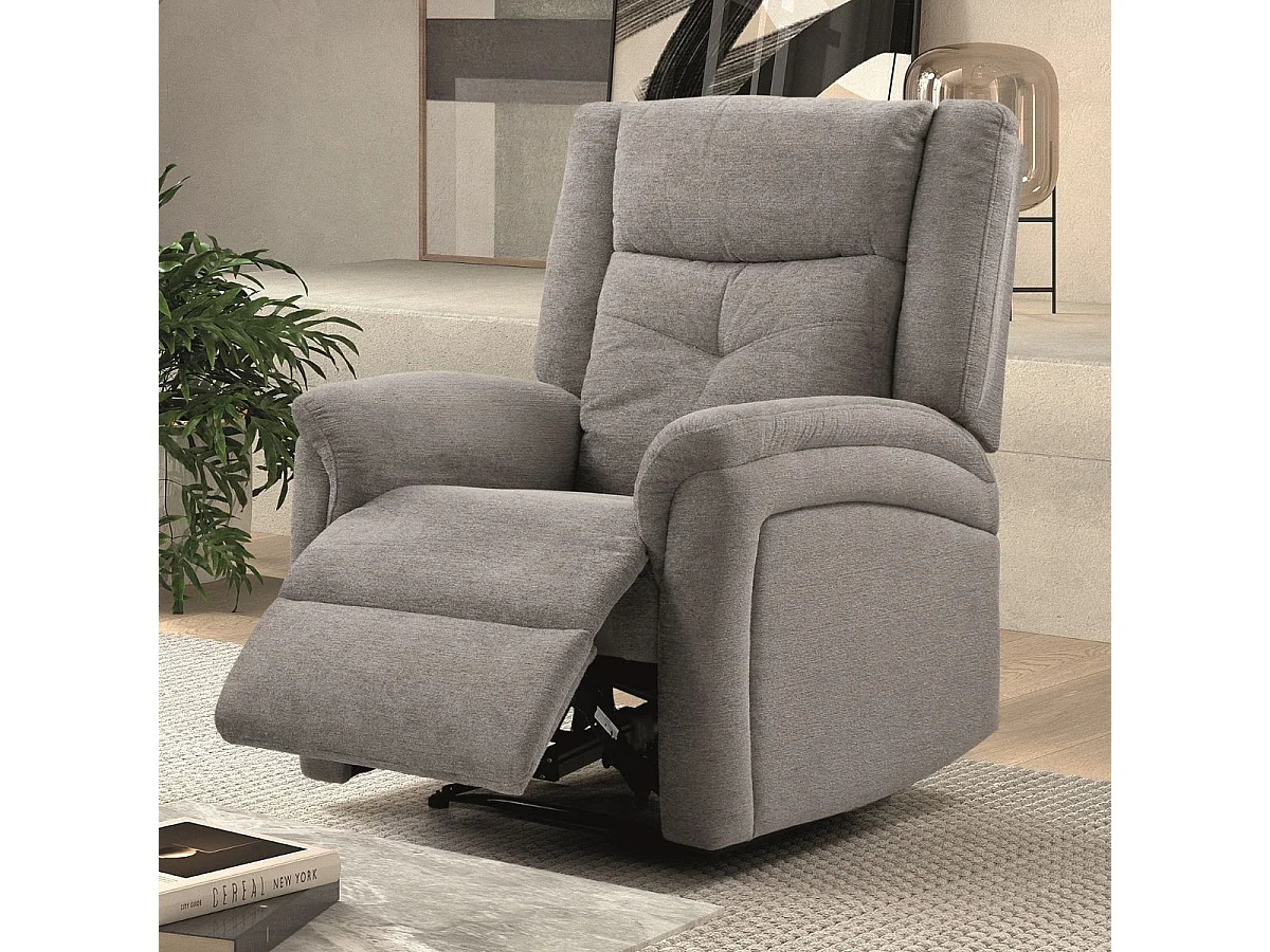 Fauteuil relax électrique tissu polyester gris clair - MELILLA
