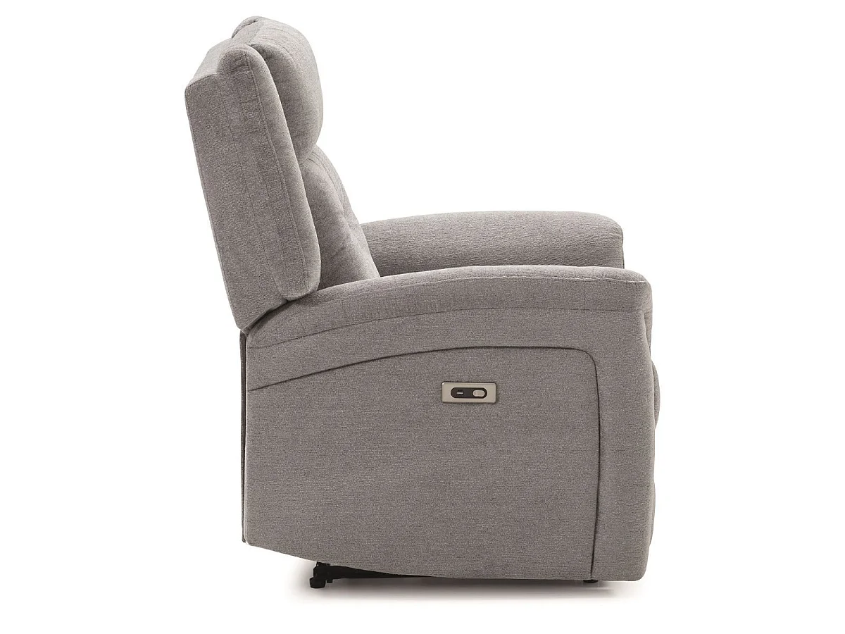 Fauteuil relax électrique tissu polyester gris clair - MELILLA